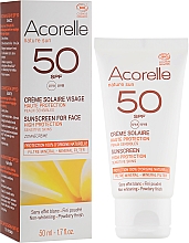 Sonnenschutzcreme für das Gesicht mit Pudereffekt Acorelle Sunscreen High Protection SPF50