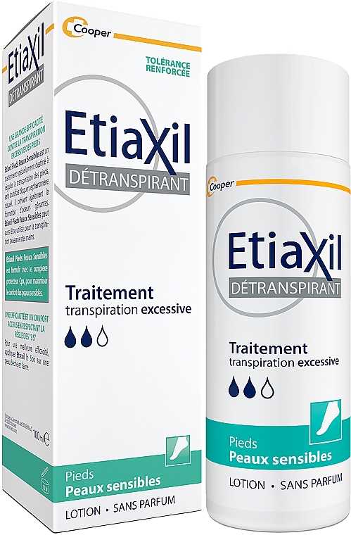 Antiperspirant- mléko s dlouhodobým účinkem pro citlivou pokožku rukou a nohou - Etiaxil Antiperspirant Treatment Sensitive Skin Lotion