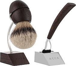 Sada na holení Acca Kappa Shaving Set With Stand Wenge Wood (razor/1pc + brush/1pc + stand/1pc)