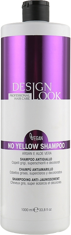 Шампунь с экстрактом арганы и алоэ вера "Антижелтый" Design Look No Yellow Shampoo Vegan Argan & Aloe Vera