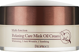 Crema facial antiarrugas blanqueadora con aceite de visón Deoproce Relaxing Care Mink Oil Cream