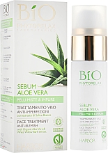 Sérum facial antiimperfecciones con extracto de sauce blanco y aloe vera orgánico Phytorelax Laboratories Sebum Aloe Vera Anti-Blemish Face Treatment