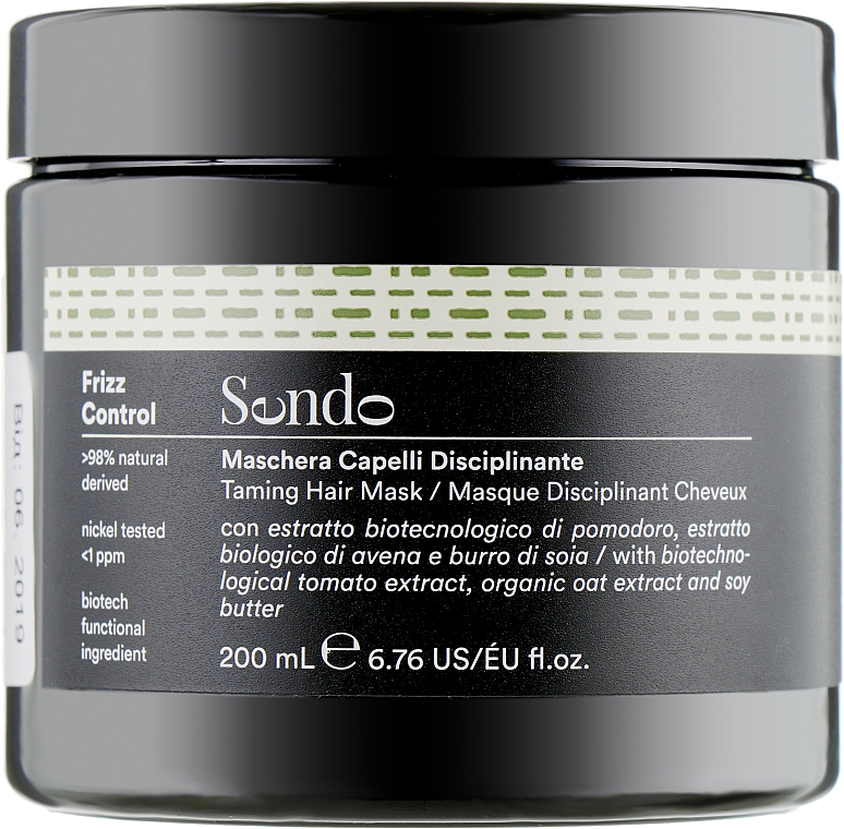 Mascarilla para cabello indisciplinado con extracto de avena y manteca de soja - Sendo Frizz Control Taming Hair Mask