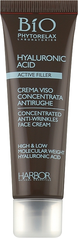 Crema concentrada antiarrugas con ácido hialurónico de alto y bajo peso molecular - Phytorelax Laboratories Active Filler Hyaluronic Acid Concentrated Anti-Wrinkles Face Cream