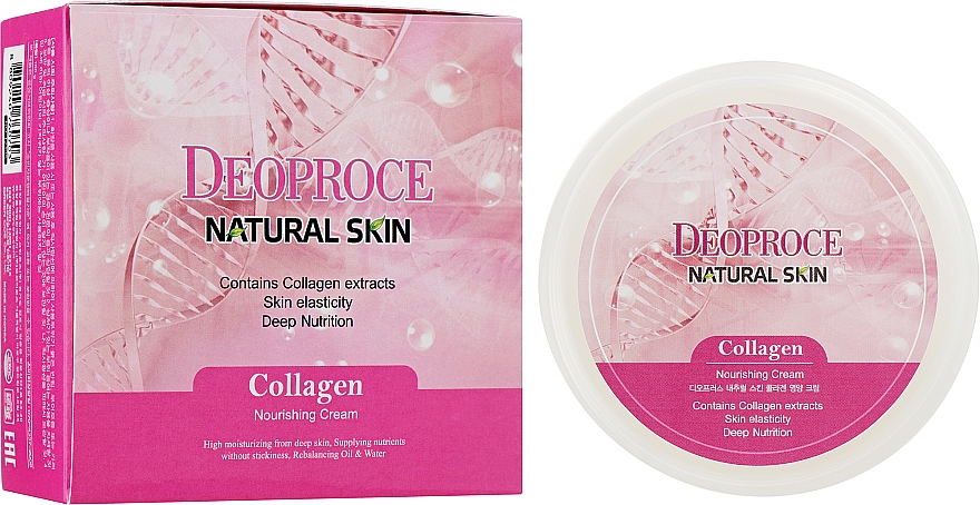 Crema facial regeneradora antiedad con colágeno, ácido hialurónico y vitamina E - Deoproce Natural Skin Collagen Nourishing Cream