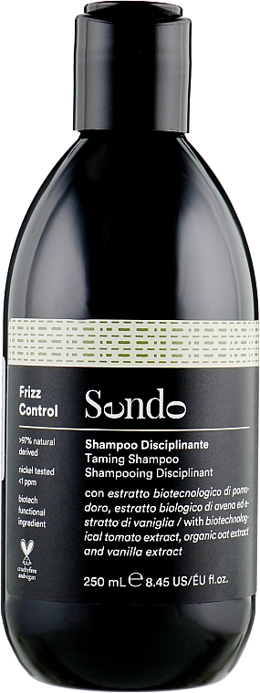 Champú antifrizz para cabello indisciplinado con extractos de tomate, avena y vainilla - Sendo Frizz Control Taming Shampoo