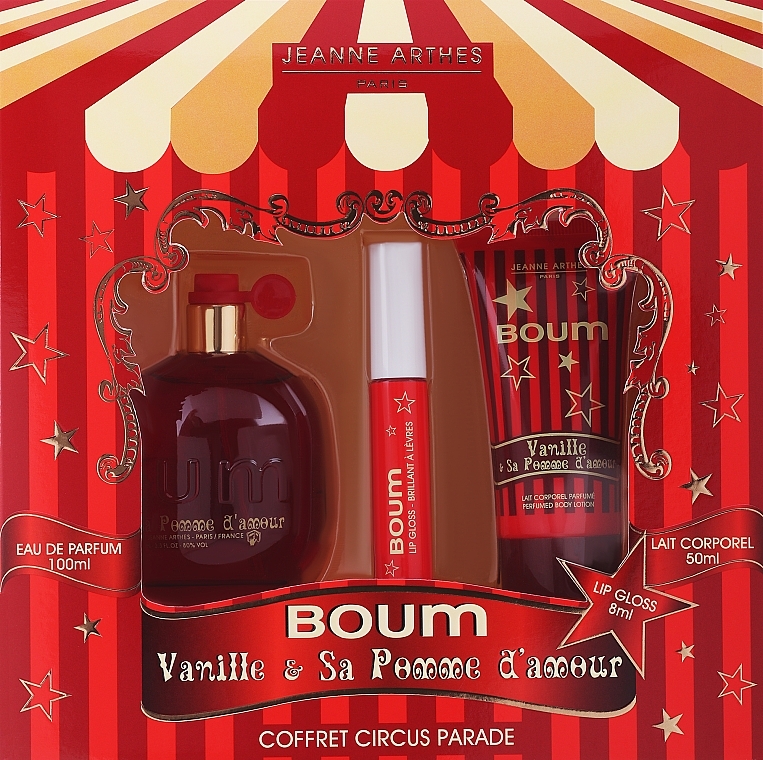 Jeanne Arthes Boum Vanille Sa Pomme D'Amour - Set (edp/100ml + b/cr/50ml + lip/gloss/8ml) 