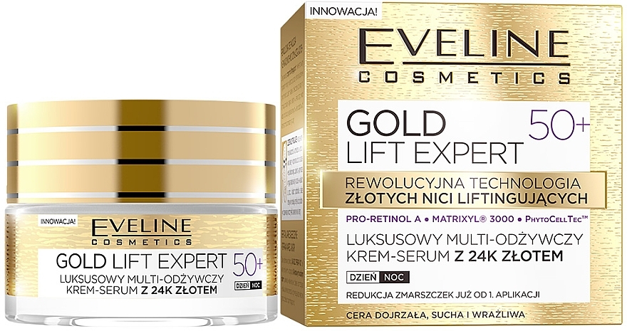 Мульти-питательный крем 50+ - Eveline Cosmetics Gold Lift Expert