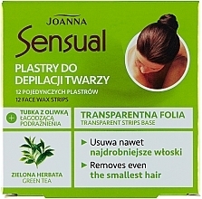 Пластырь с воском для депиляции лица с зеленым чаем Joanna Sensual Depilatory Face Strips With Green Tea Extract