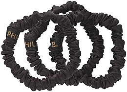 Elastic de păr, 3 buc., negru Philip B Silky Smooth Petite Scrunchie