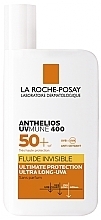 Lahek fluid za sončenje brez dišav, visoka stopnja zaščite pred UVB in zelo dolgimi UVA SPF50+ La Roche-Posay Anthelios UVmune 400 Invisible Fluid SPF50+ Fragrance Free