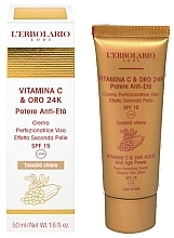 Gesichtscreme mit Vitamin C und 24 Karat Gold, helle Farbe L'Erbolario Vitamin C And 24K Gold Anti Age Power SPF 15 