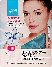 Tuchmaske für das Gesicht mit Hyaluronsäure und Kollagen Czyste Piekno Hyaluronic Face Mask