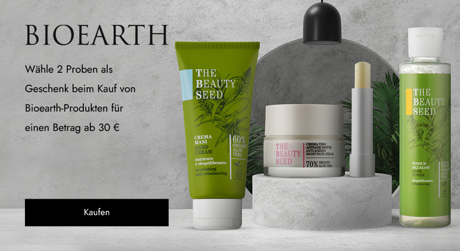 Wähle 2 Proben als Geschenk beim Kauf von Bioearth-Produkten für einen Betrag ab 30 €