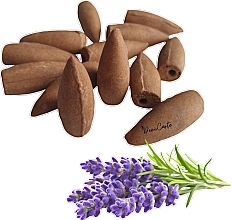 Incense Cones with Lavender Scent, 12 pcs. Deni Carte BackFlow