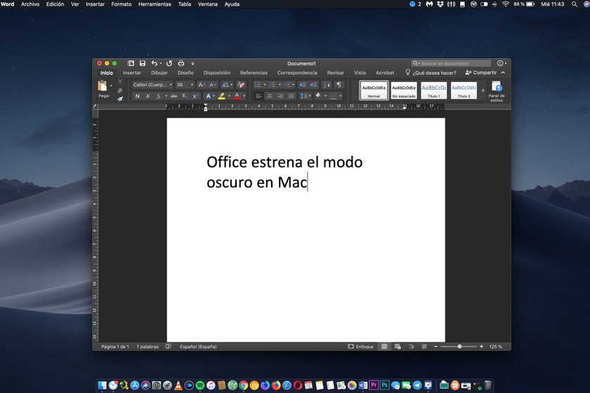 Microsoft actualiza Office para Mac: ahora es compatible con el Modo Oscuro  para no desentonar en Mojave