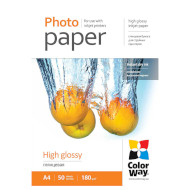 Фотобумага COLORWAY High Glossy A4 180г/м² 50л (PG180050A4)