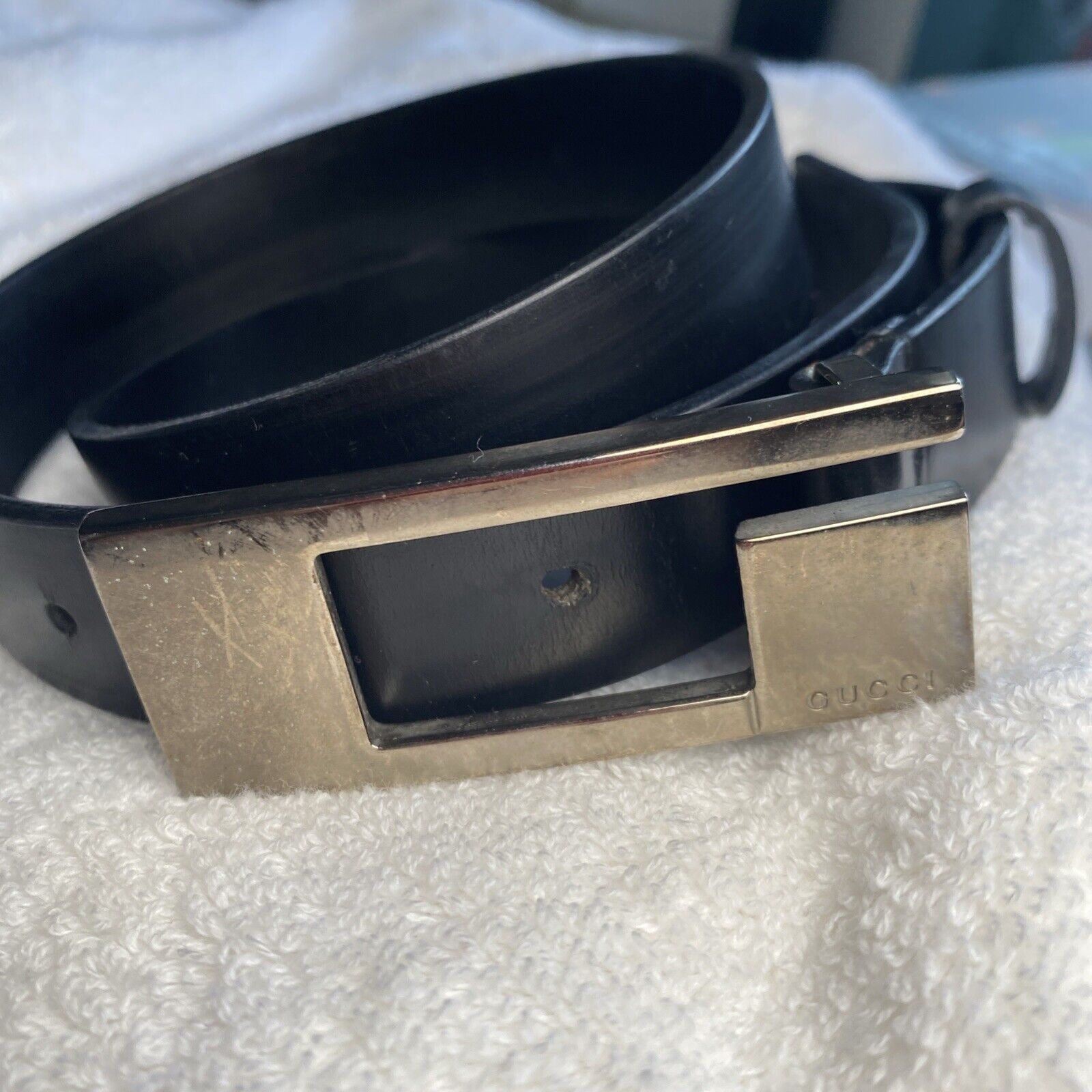 Vintage Gucci belt Leather black  Authentic! - image 1