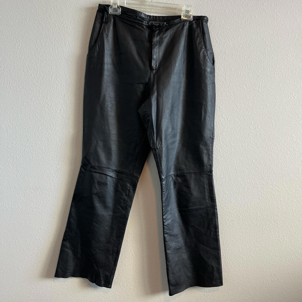 Vintage Genuine Leather Black Pants - image 1