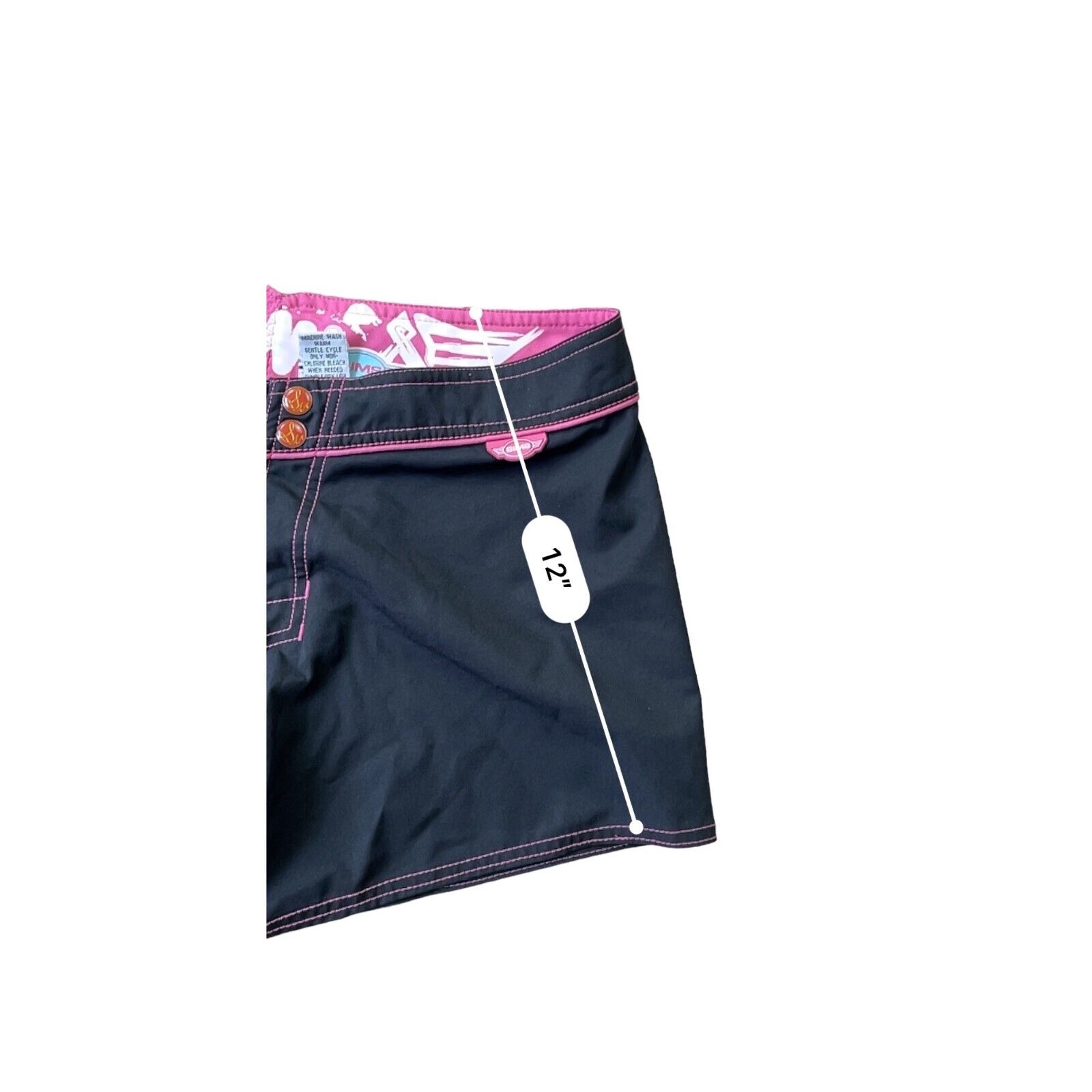 Sims Cyber Y2K Board Shorts Womens 7 Black Pink S… - image 9