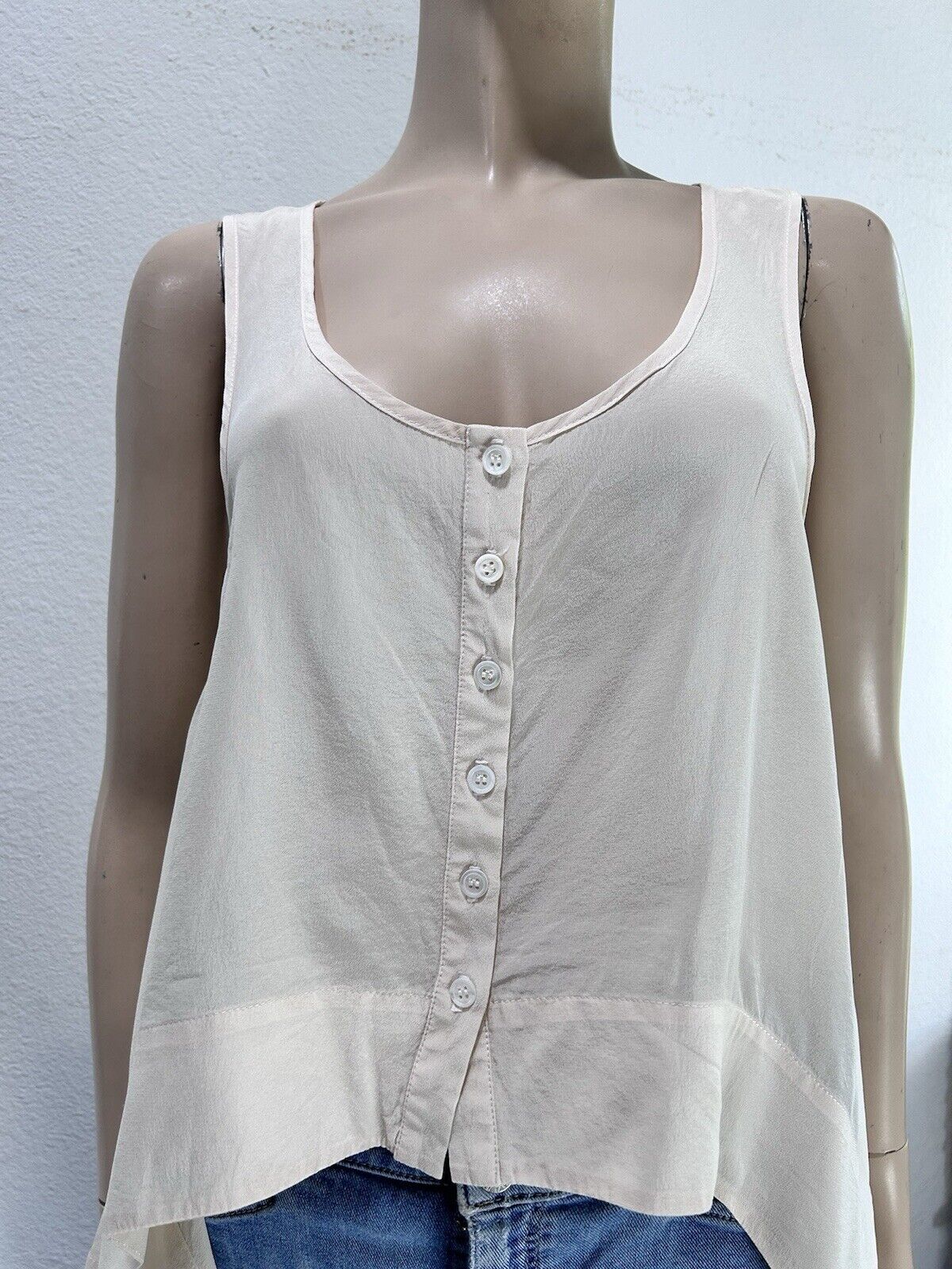 TOPSHOP boutique sleeveless blouse silky cream - image 5