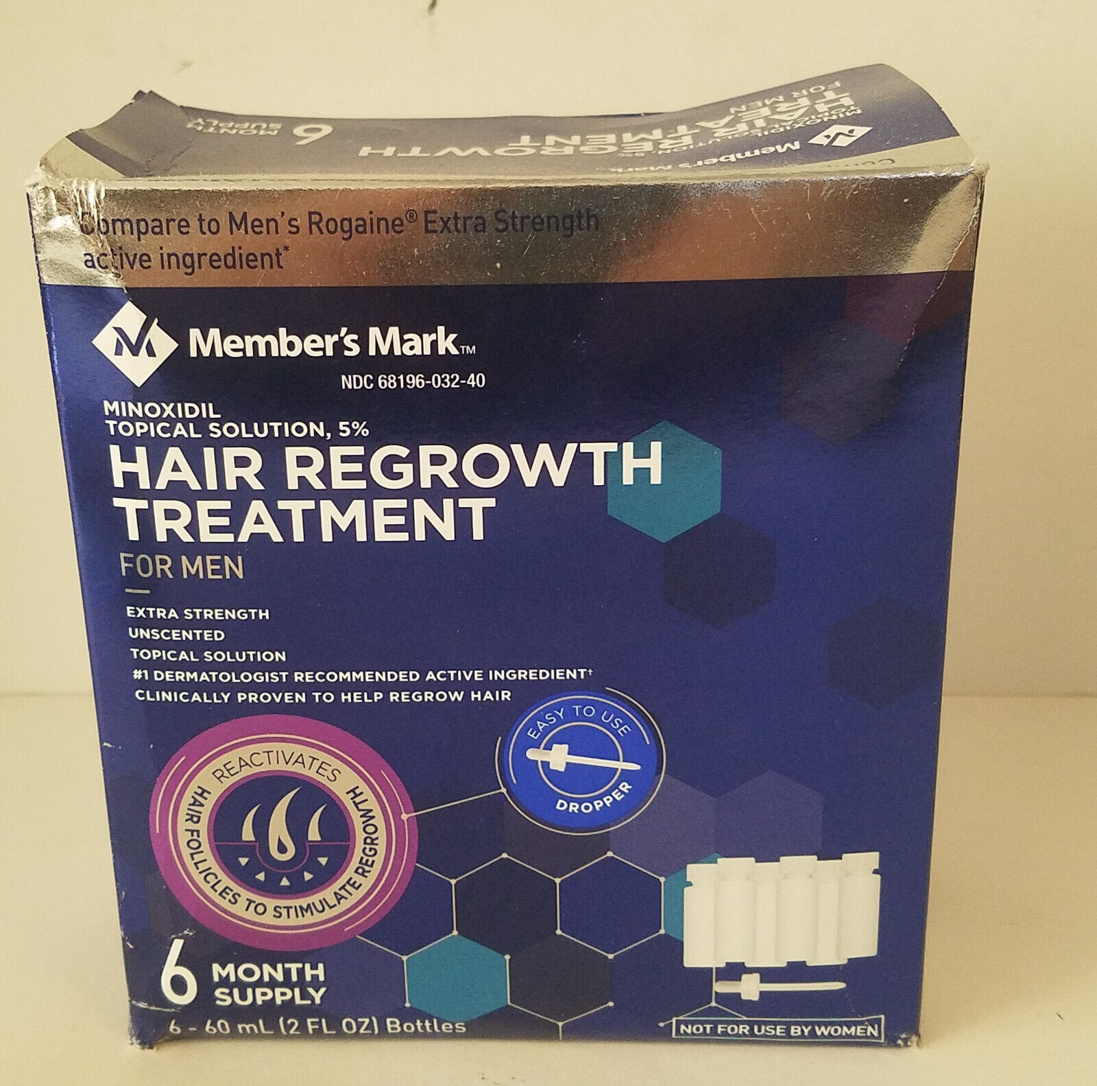 Member's Mark Minoxidil 5% 6 month supply for Men Hair Regrowth ...