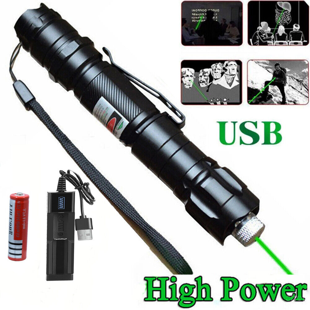 5000Miles 532nm Green Laser Pointer Star Beam Rechargeable Lazer ...