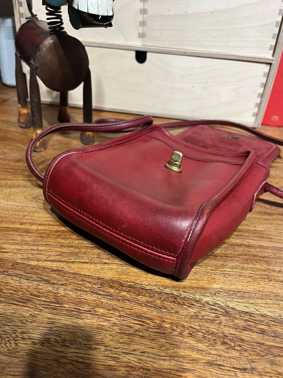 Vintage Coach Scooter Crossbody Leather Purse 989… - image 7