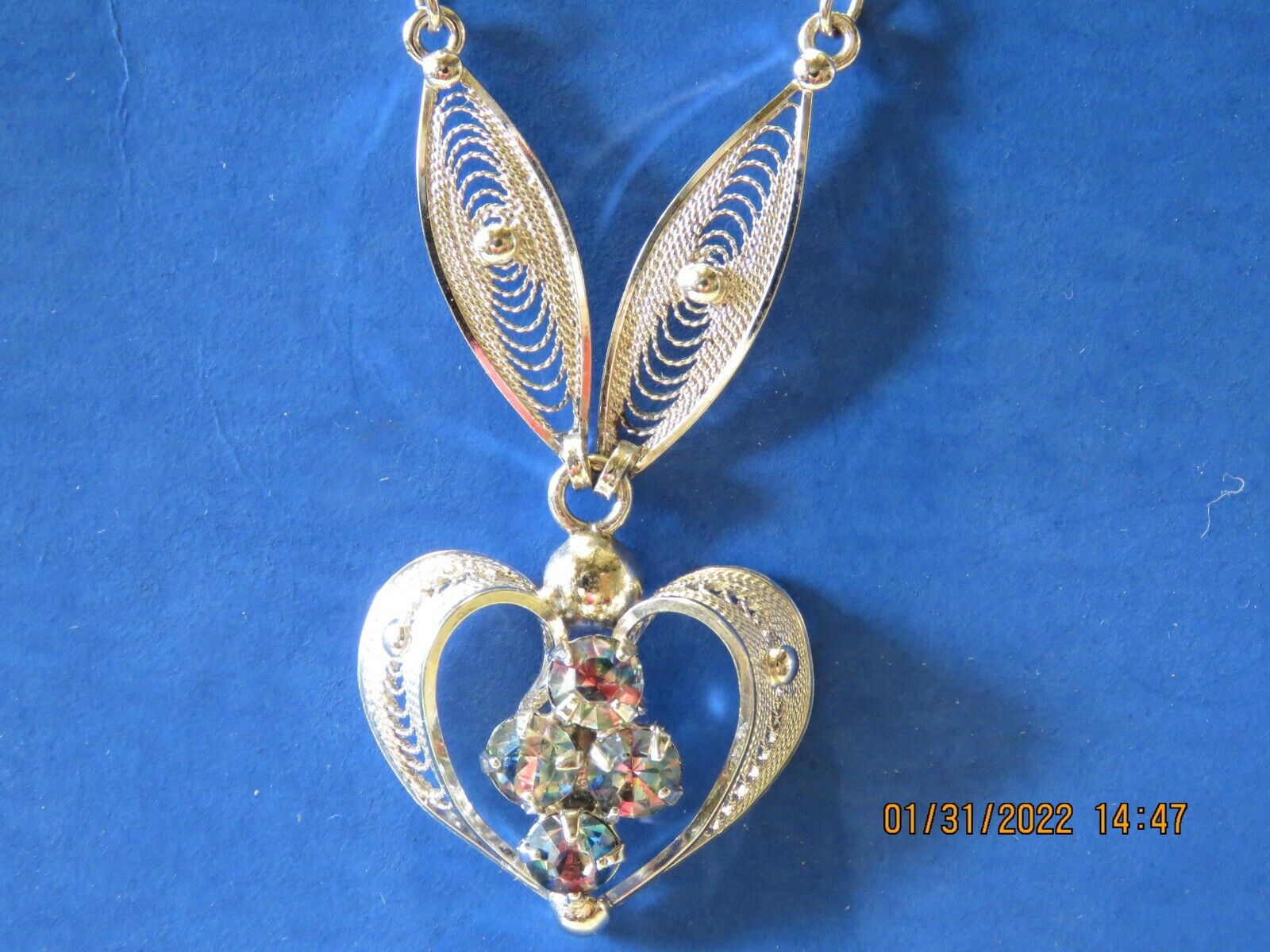 Vintage SORRENTO STERLING HEART Pendant NECKLACE … - image 2