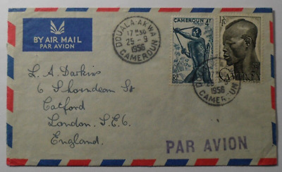 STAMPMART : FRANCE CAMEROUN DOUALA AKWA AIR MAIL 2v TIDE COVER 1956 TO ...