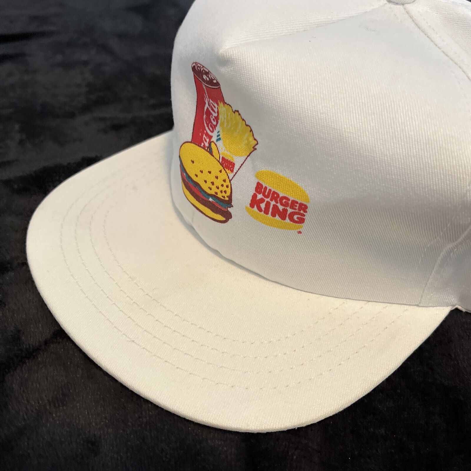 Vintage 80s Burger King Promo USA Made White Snap… - image 2