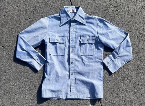 Levi's Big E 1970's Denim Shirt - Panatela L/XL A… - image 1