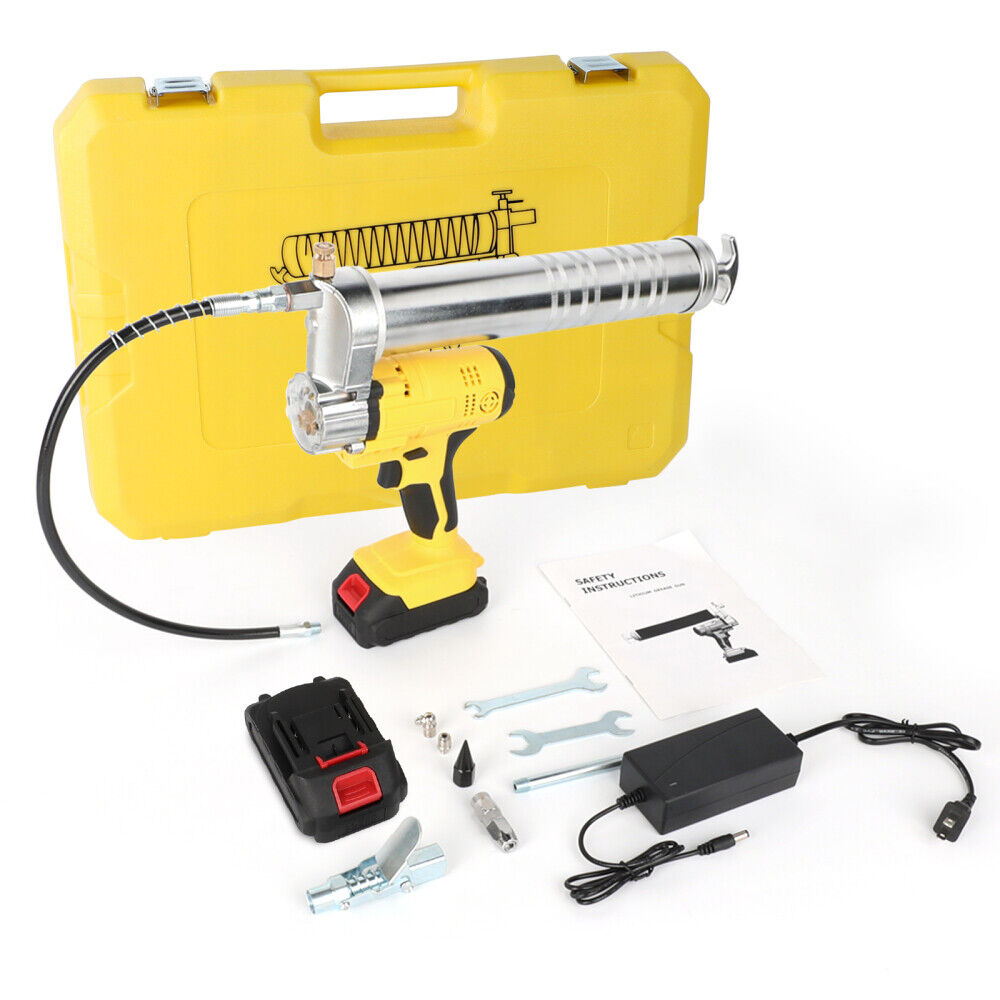 21V Cordless Grease Gun, Electric Grease Gun Kit, 10000 PSI Explosion ...