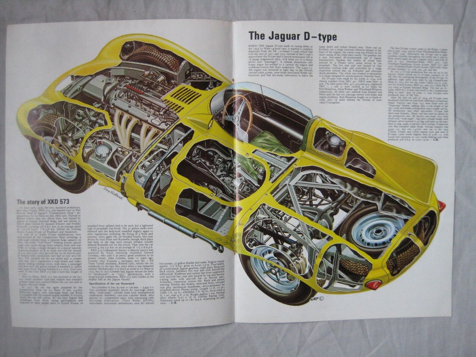 Jaguar D-type Cutaway Drawing | eBay