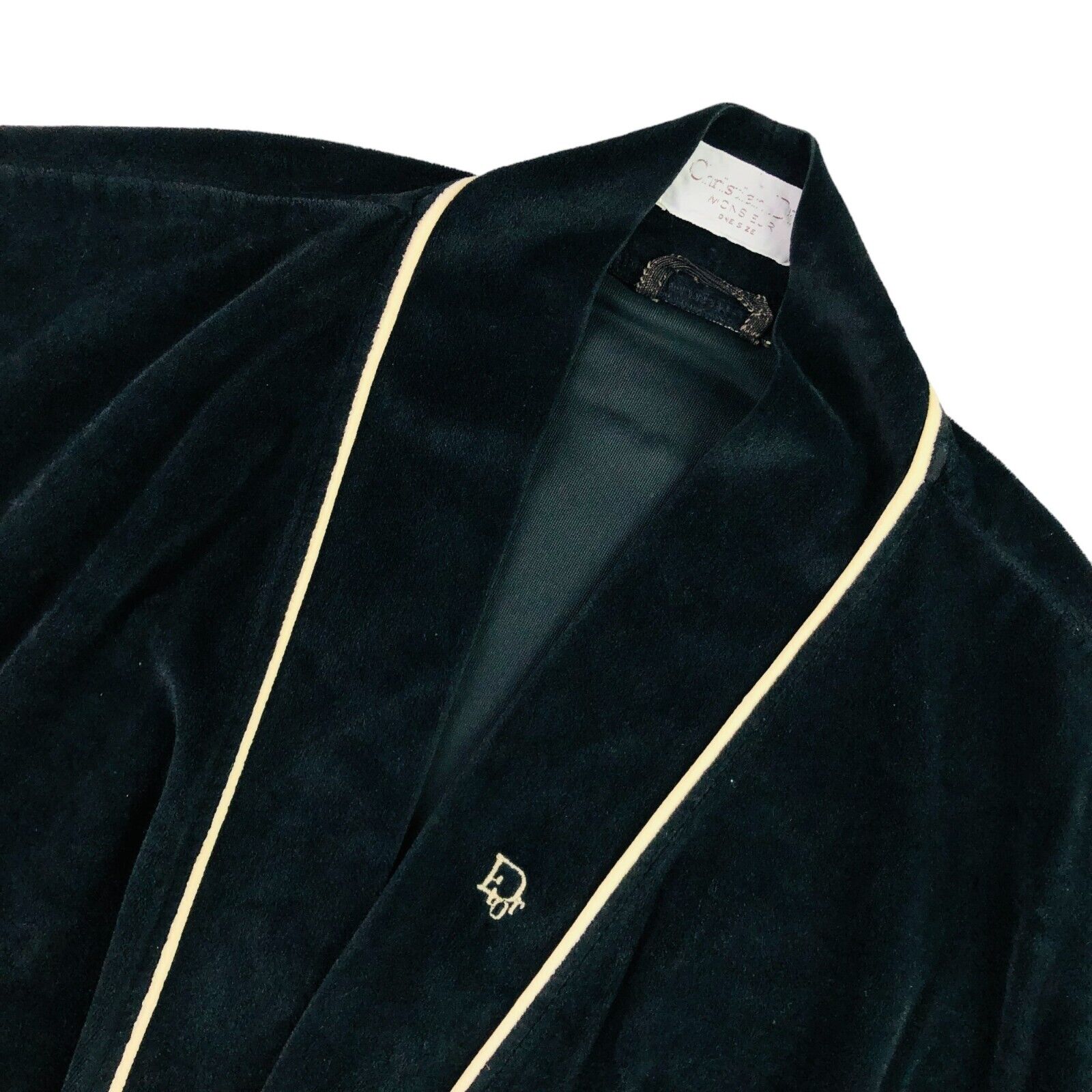 VTG Christian Dior Men's Velvet Velour Belted Bat… - image 1