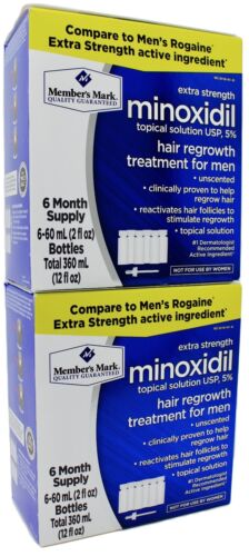 Member's Mark Minoxidil Topical Solution 5% Men's Hair Regrowth, 6 or ...