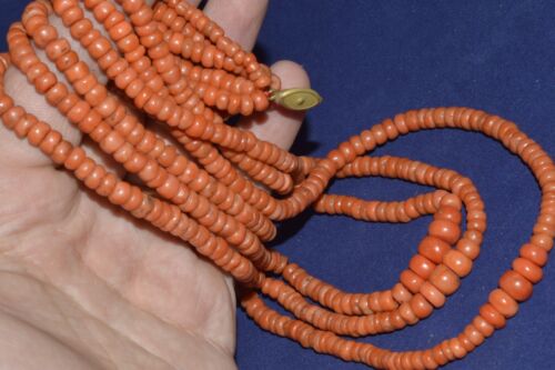 Antique 19th century! Natural undyed CORAL Neckla… - image 1