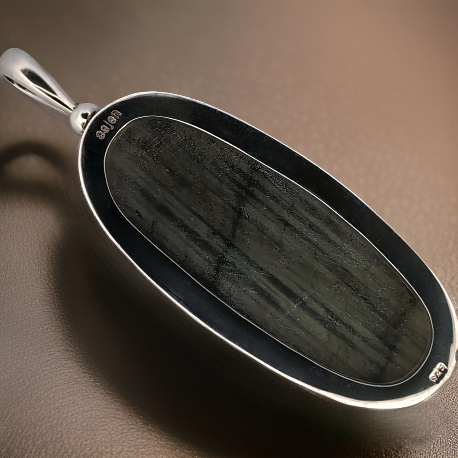 LARGE SAJEN STERLING SILVER LABRADORITE OVAL SWIR… - image 8