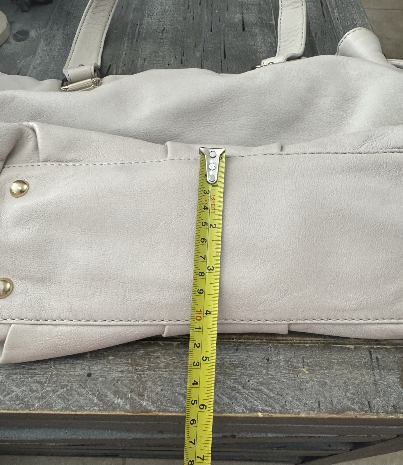 MICHAEL KORS CREAM COLORED SATCHEL PURSE SOFT LEA… - image 13