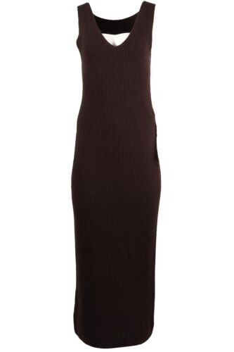 LVIR BROWN WOOL MIDI DRESS SMALL