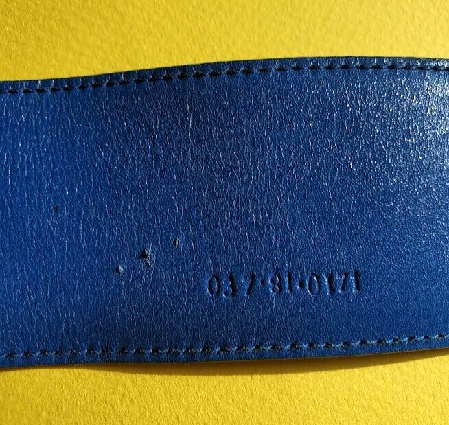 Vintage RARE Gucci Cobalt Blue Leather Belt - image 7