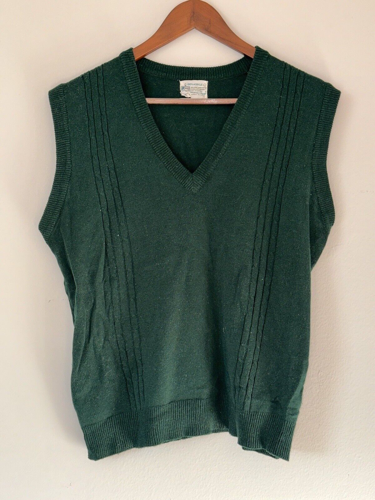 Vintage Kmart Knit Sweater Vest Green Mens Size L… - image 16