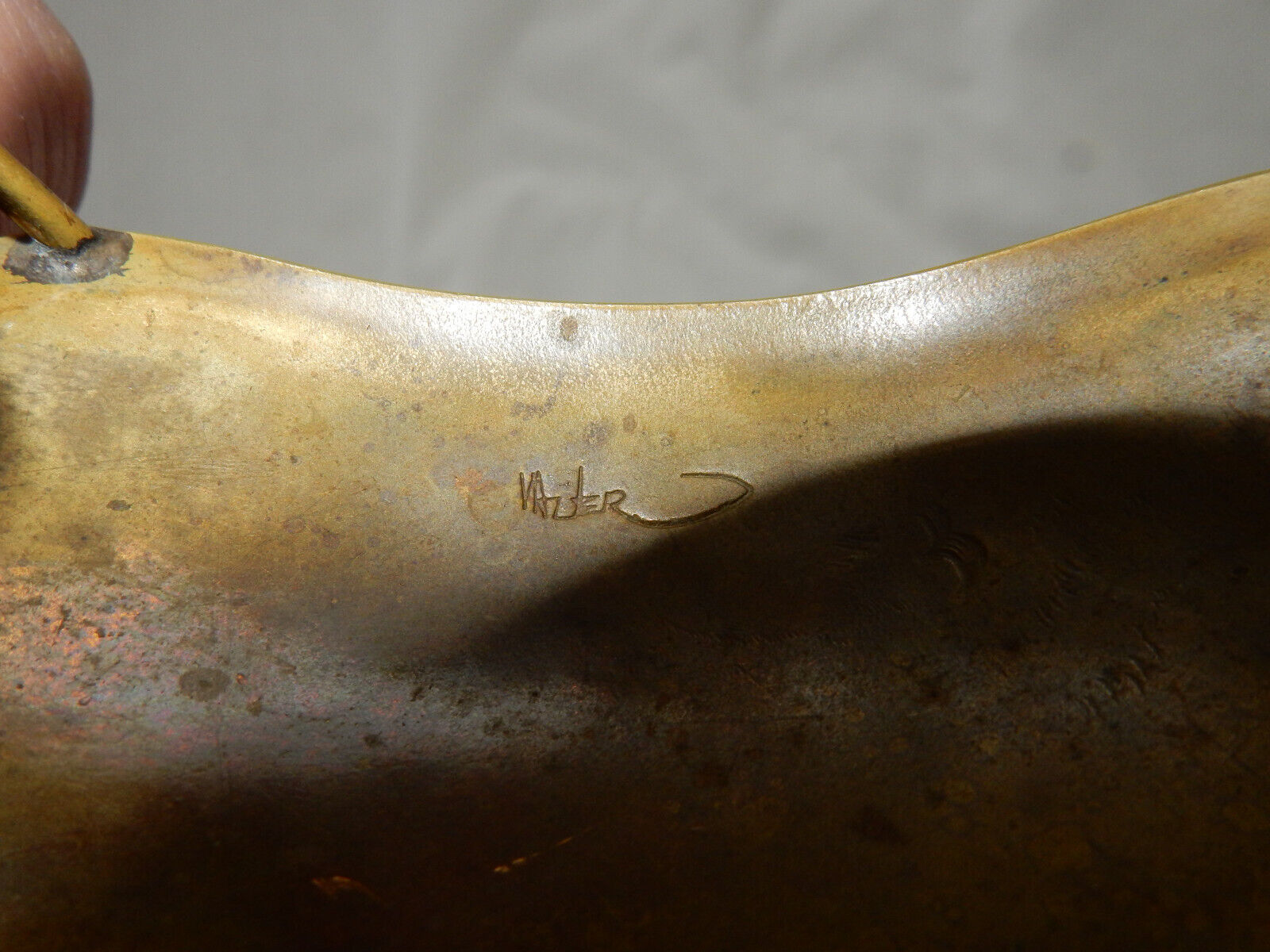 Vintage Brass Humpback Whale signed artisan belt … - image 10