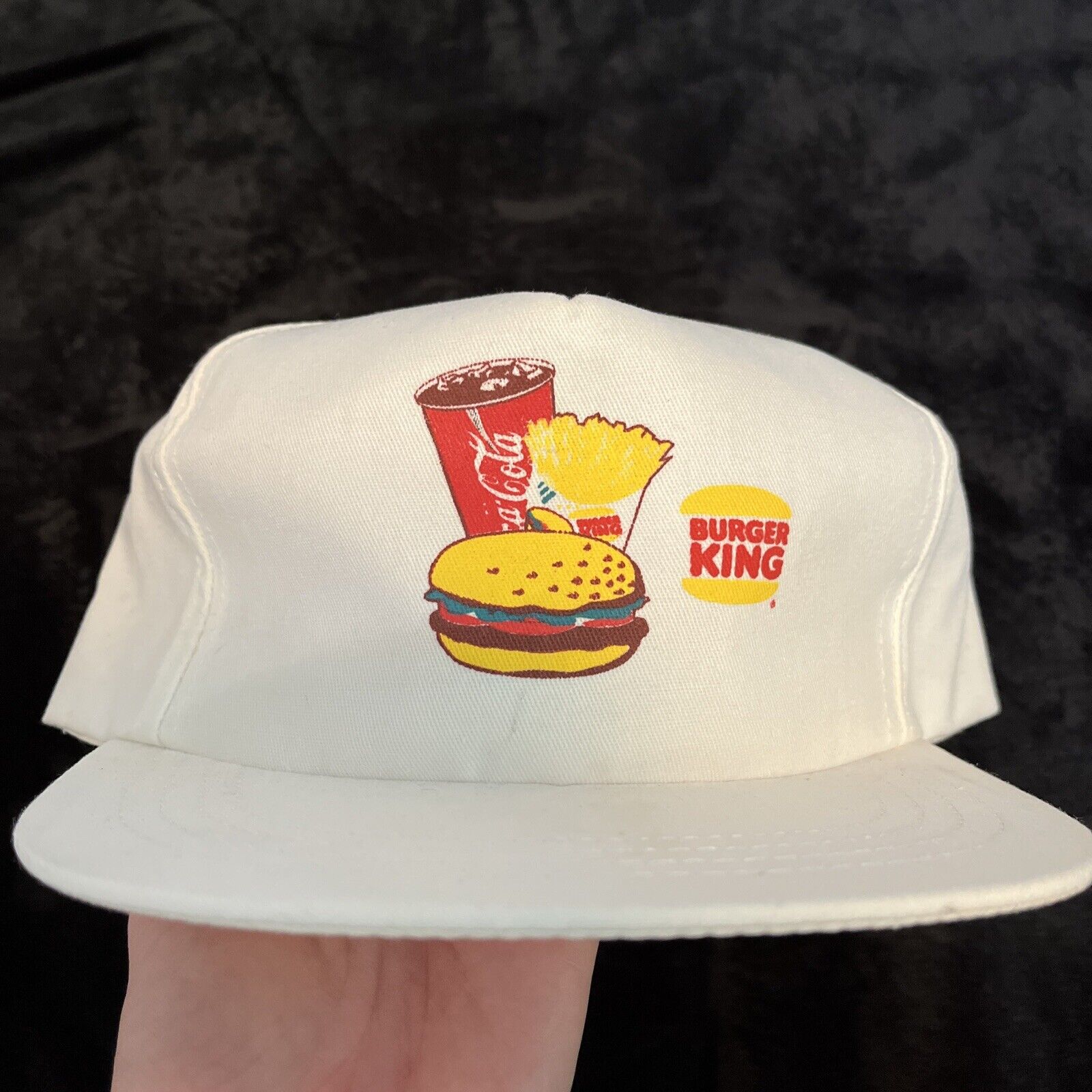 Vintage 80s Burger King Promo USA Made White Snap… - image 1