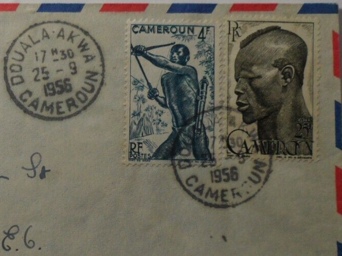 STAMPMART : FRANCE CAMEROUN DOUALA AKWA AIR MAIL 2v TIDE COVER 1956 TO ...