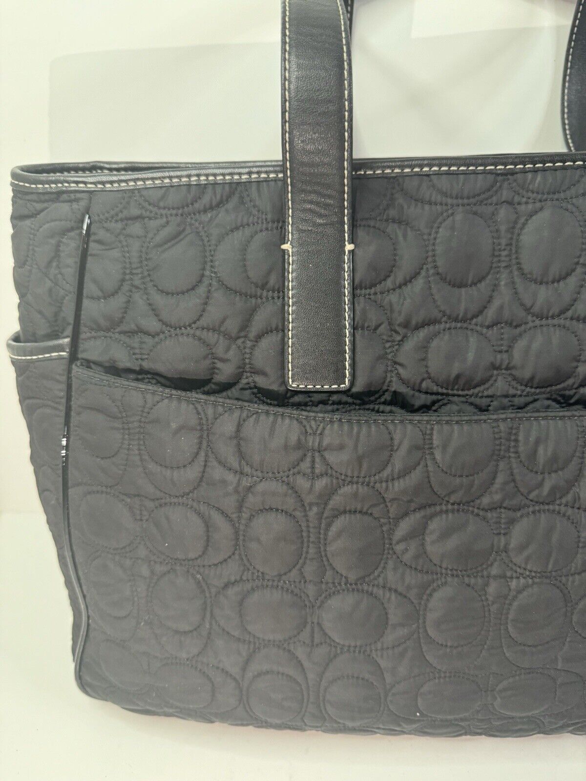 Coach Quilt C Nylon Black Bag Bag Style #5163  $3… - image 5