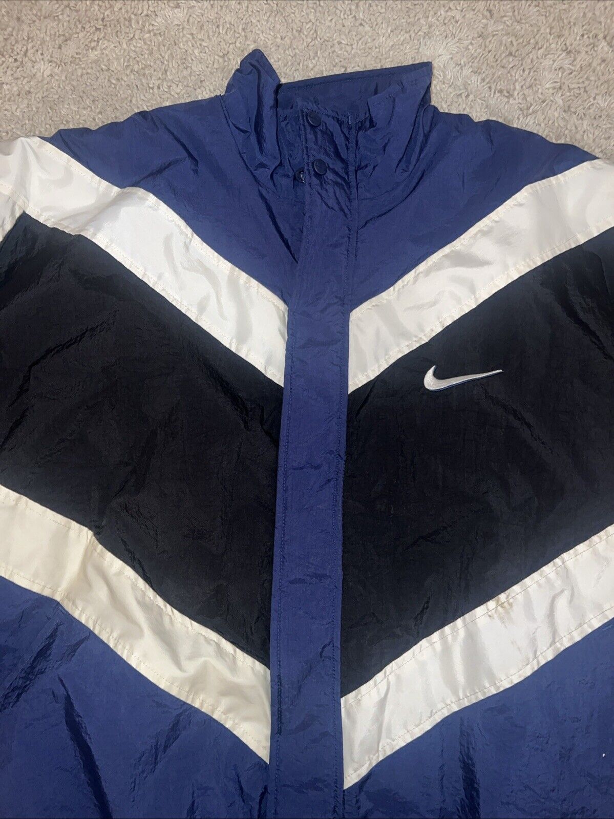 Nike Puffer Jacket Size XXL Vintage Big Swoosh Bl… - image 3