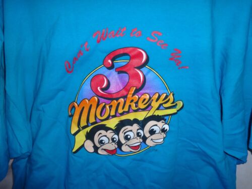 VTG 3 monkeys Soffe Choice Single Stitch Shirt DE… - image 1