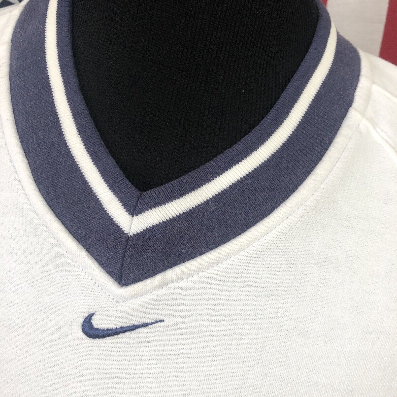 vtg Nike Mid Check Center Swoosh V-Neck Sweatshir… - image 3