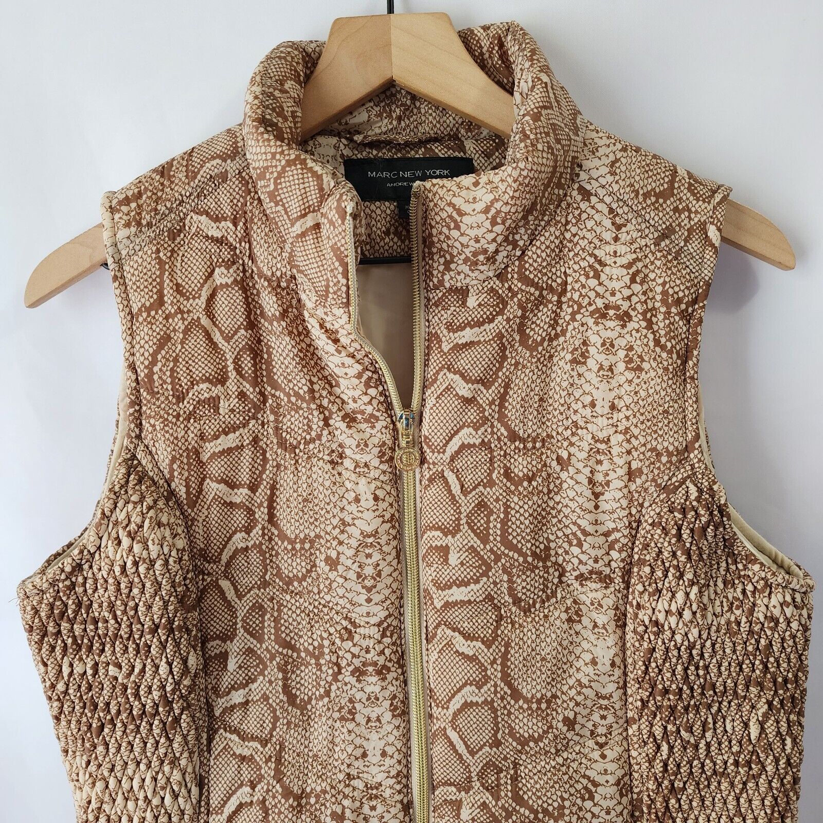 Andrew Marc Marc New York Snakeskin Puffer Vest W… - image 2